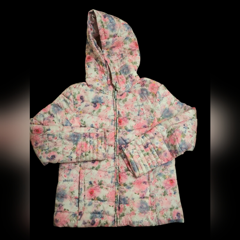 Zara Girls Floral Puffer Jacket - Size 11/12